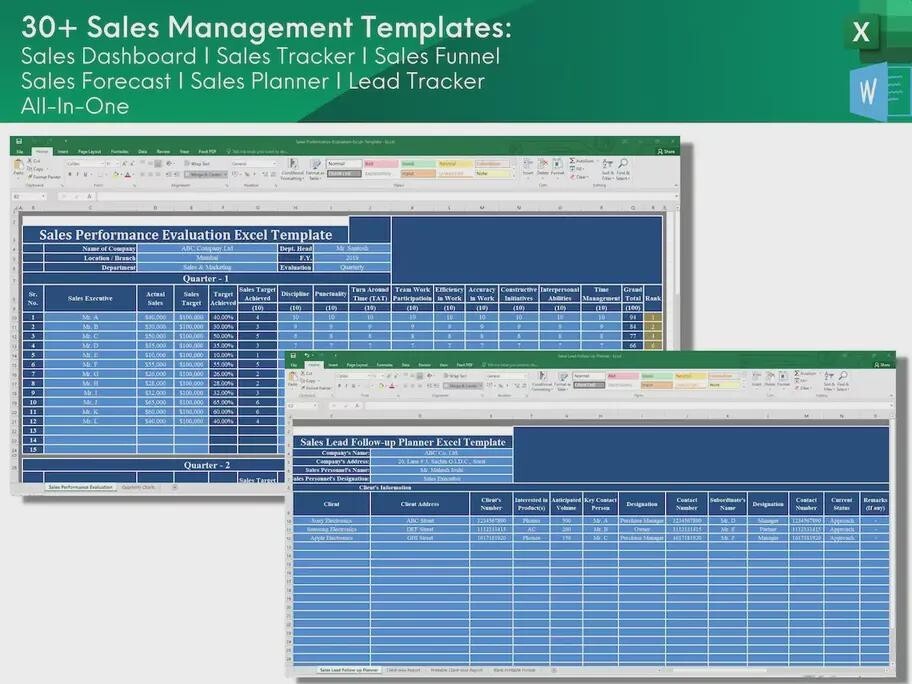 30+ Sales Management Excel Templates | Sales Tracker, Dashboard, Funnel