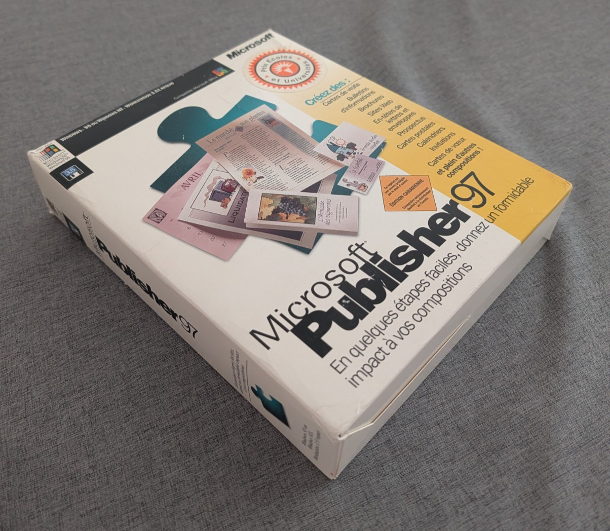 Microsoft Publisher 97, Floppy 3.5″, French Canadian Edition, Big Box Software