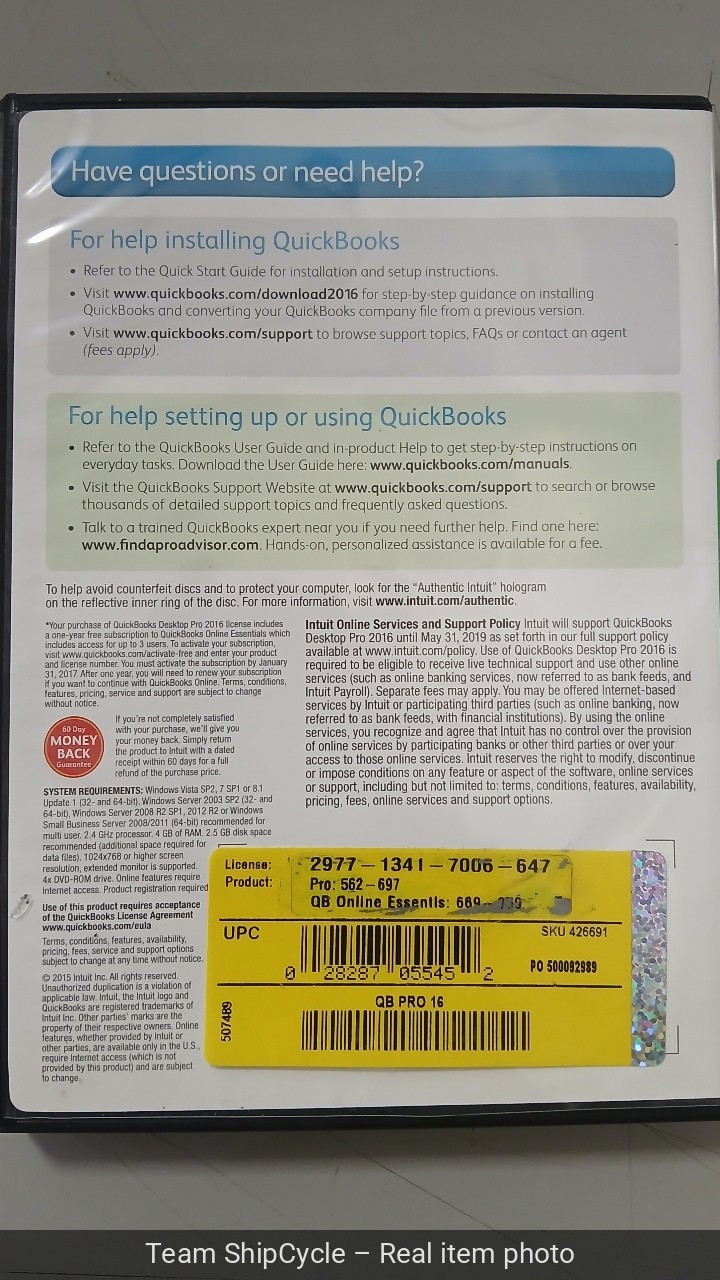 QUICKBOOKS Desktop Pro 2016 Windows Accounting Retail NO SUBSCRIPT10N TE G2U