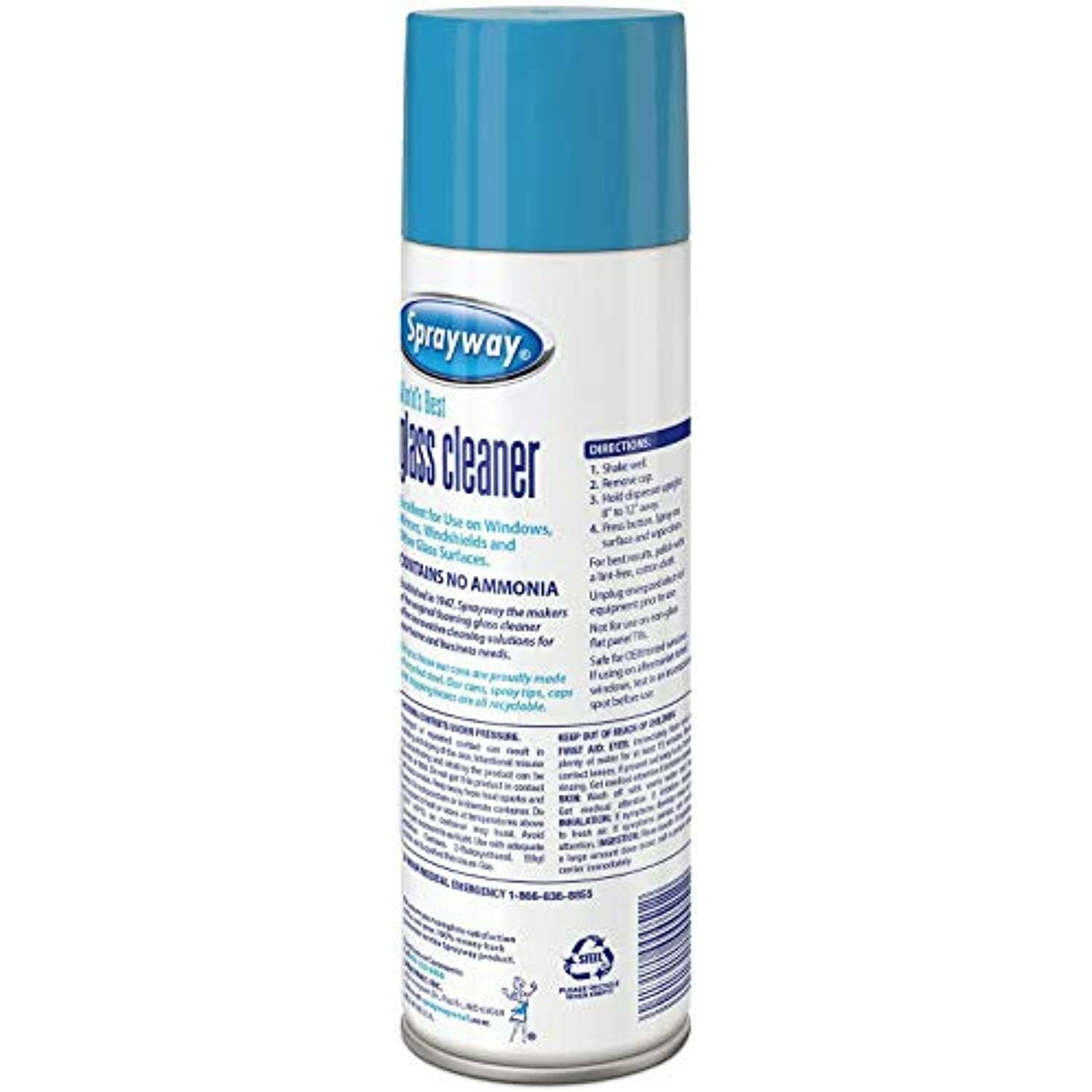 Sprayway 443331 Ammonia Free Glass Cleaner, 19 Oz. (4-Pack) (Packaging May Vary)