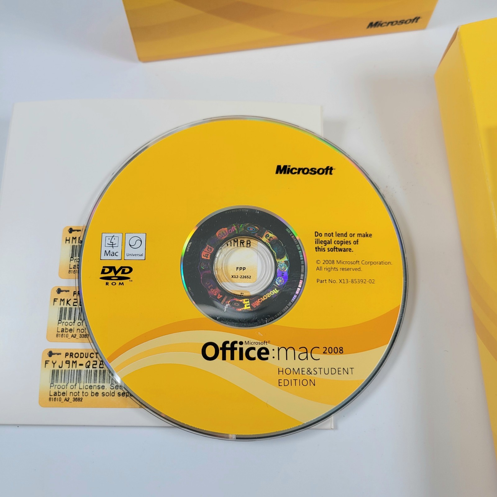 Microsoft Office 2008 Home and Student Edition for MAC CD Software with KEY S/N