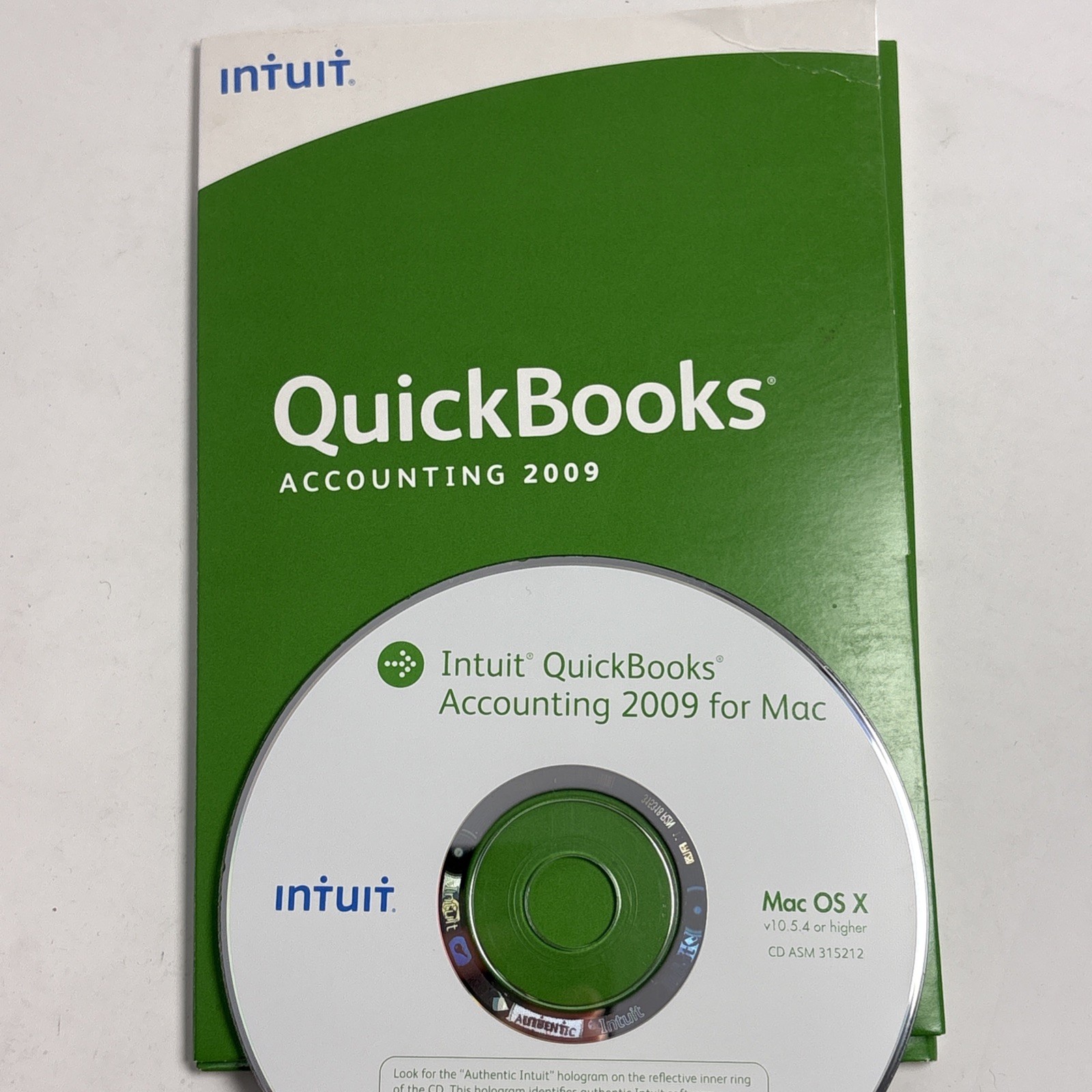 Mac Intuit QuickBooks 2009 Accounting Software CD W/Key Code NO SUBSCRIPTION