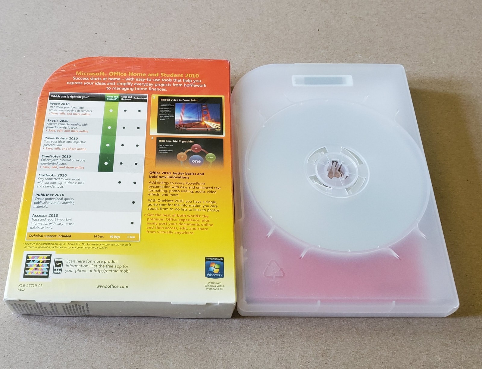 Microsoft Office Home and Student 2010 Family Pack 3 PC Word Excel PowerPoint