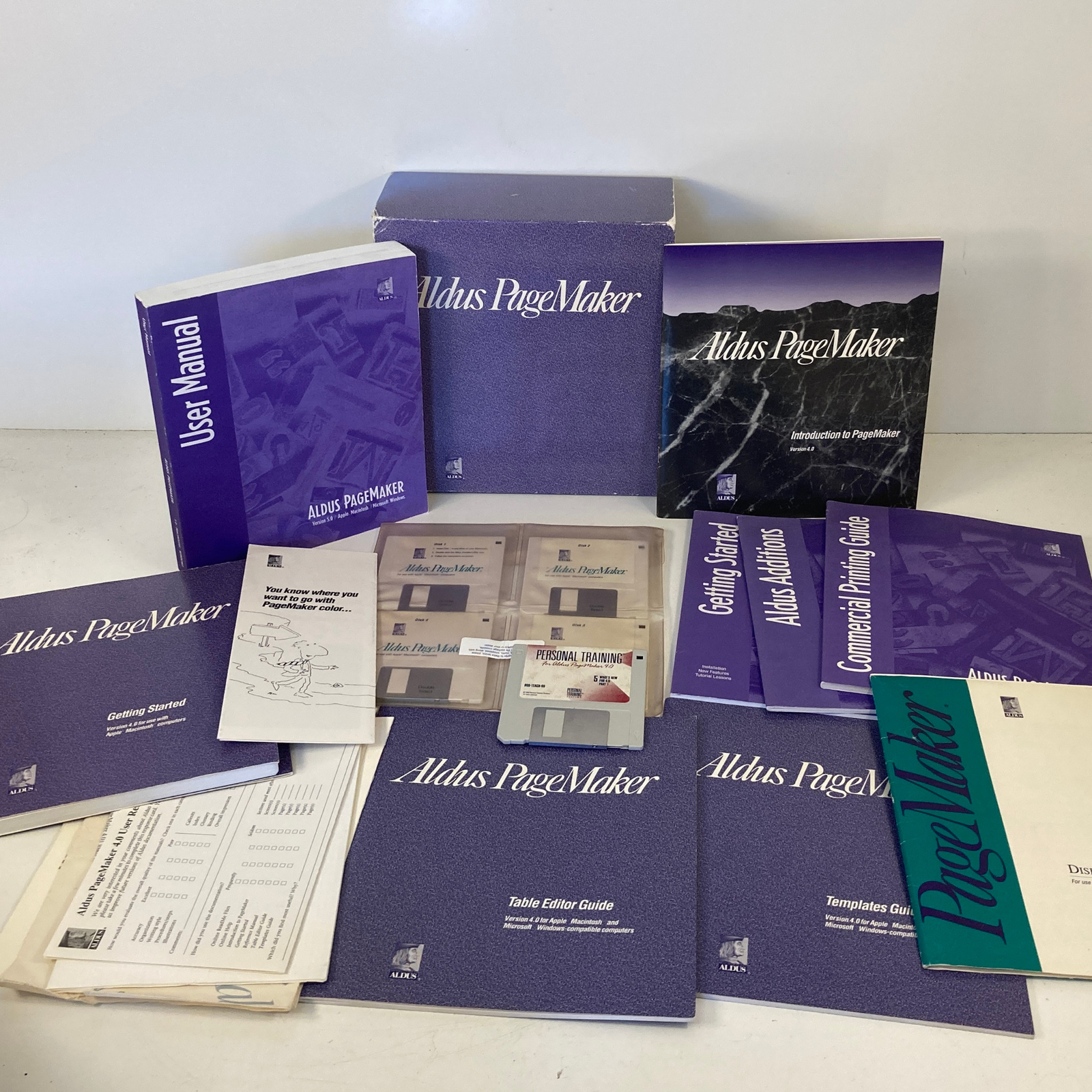 Aldus PageMaker Version 4.00 For Apple Macintosh 3.5″ Floppies 1990