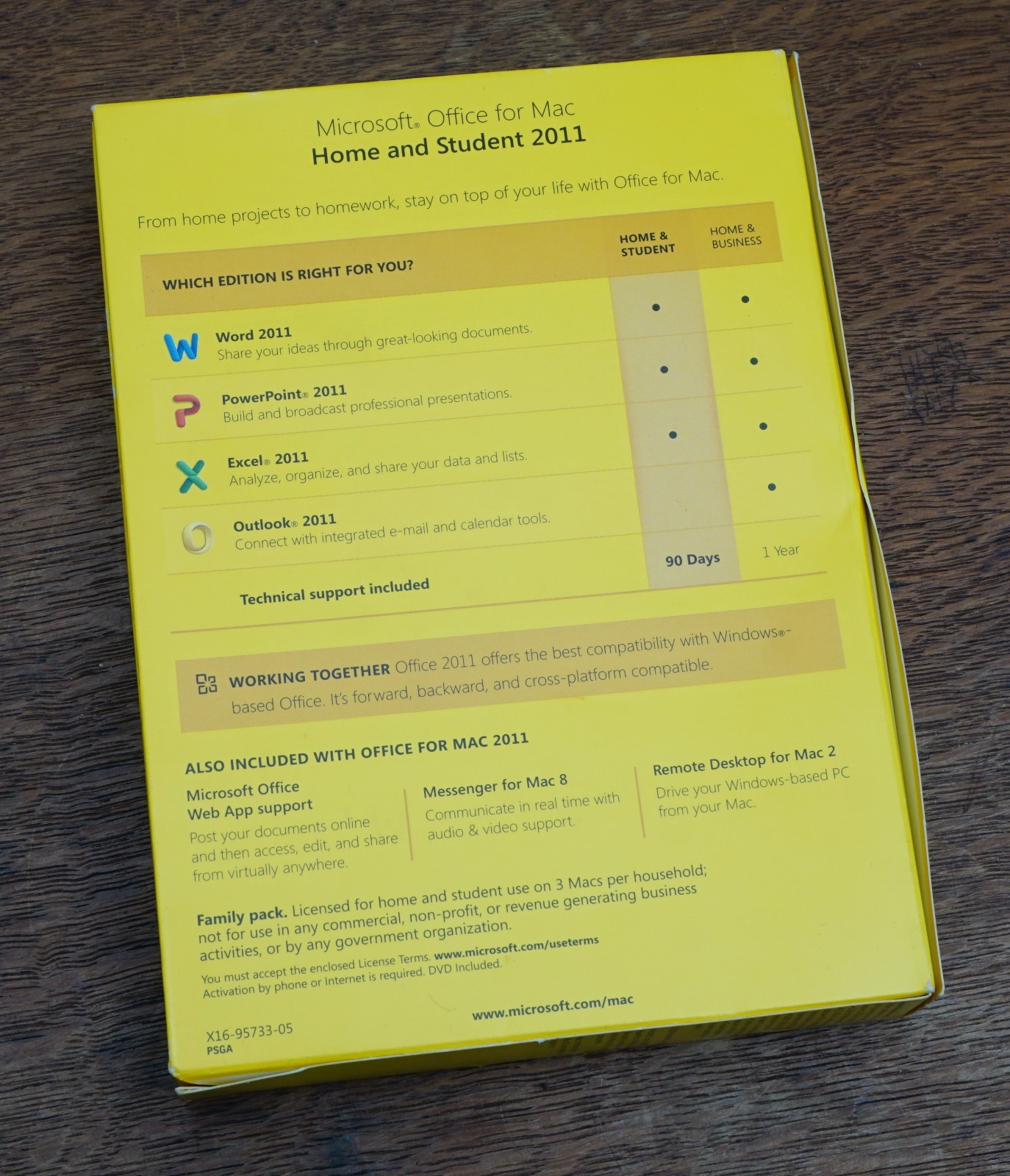 Microsoft Office / Mac 2011 Home & Student WPX w/ Product Key. FREE SHIPPING