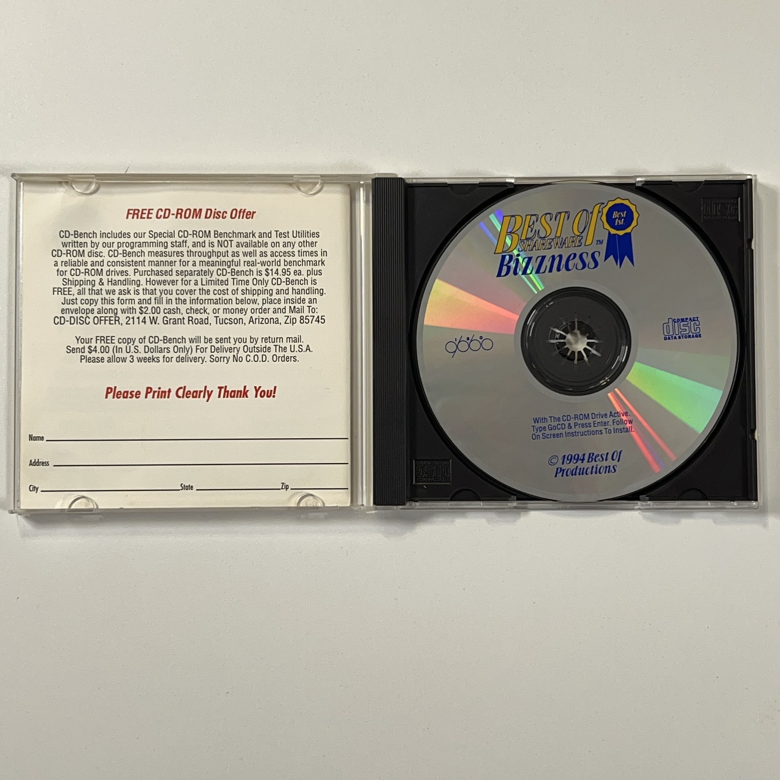 VTG Best Of Shareware Bizzness PC CD-ROM 1994 Games Swimsuits Sights & Sounds