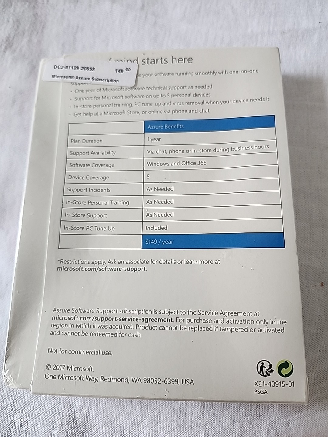 Microsoft Assure Software Support Subscription Key