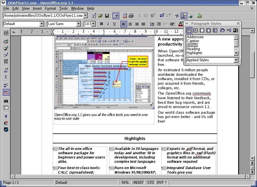 Open Office Software Suite for Windows-USB-Word Processing-Home-Student-Business