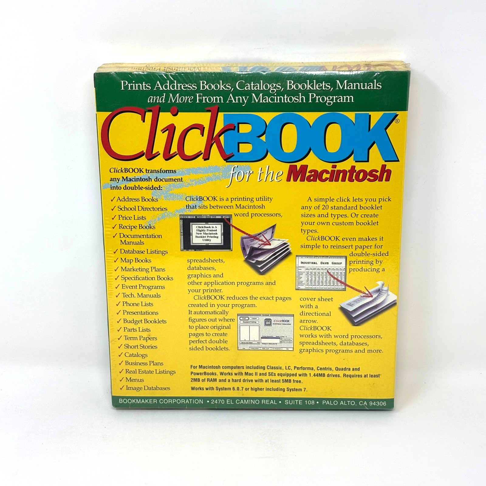 Vintage 90s Sealed Clickbook 1.2 for the Macintosh Software – Bookmaker