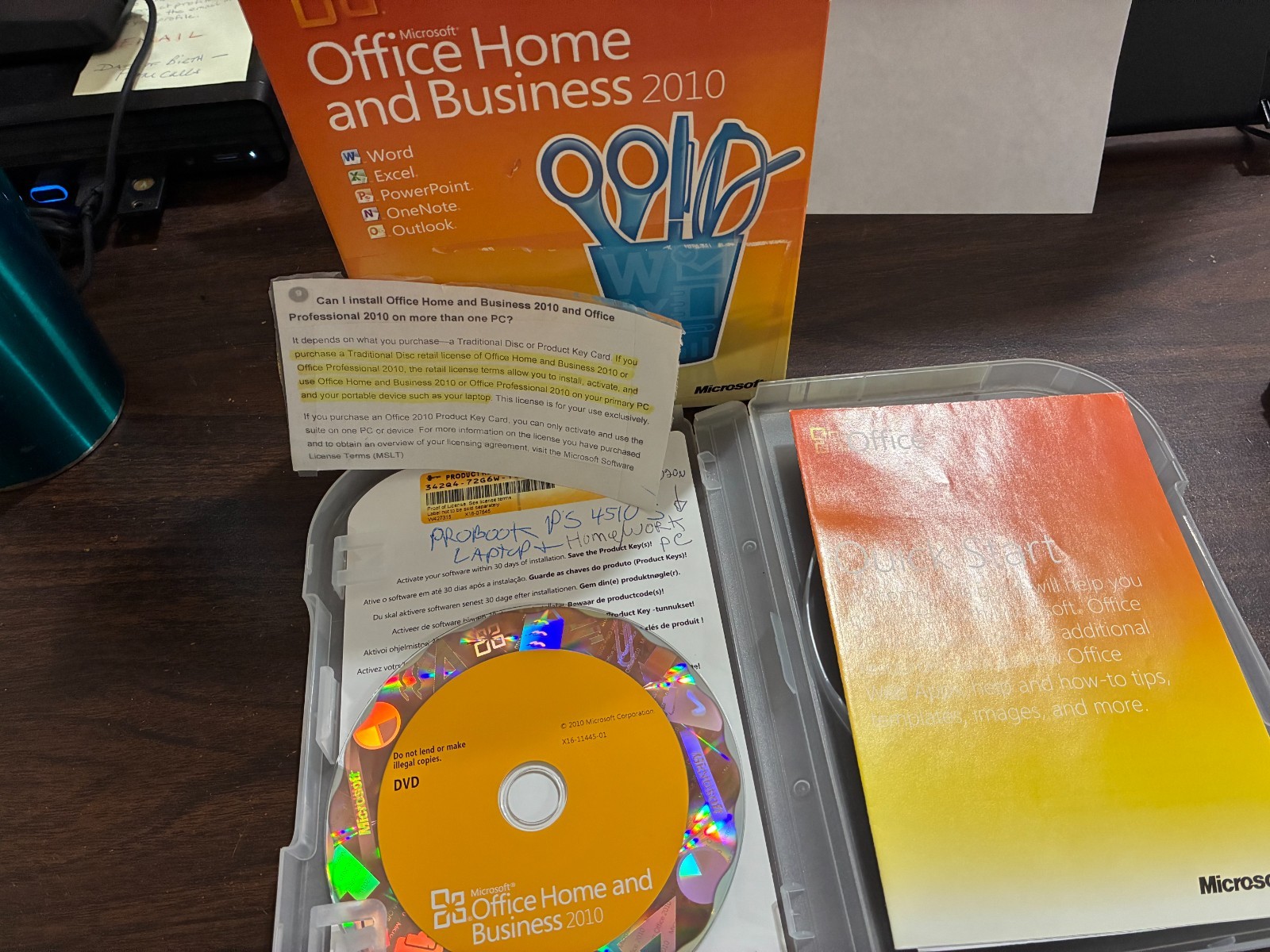 Microsoft Office 2010 Home & Business-2 devices-Word/Excel/Power Point/OneNote