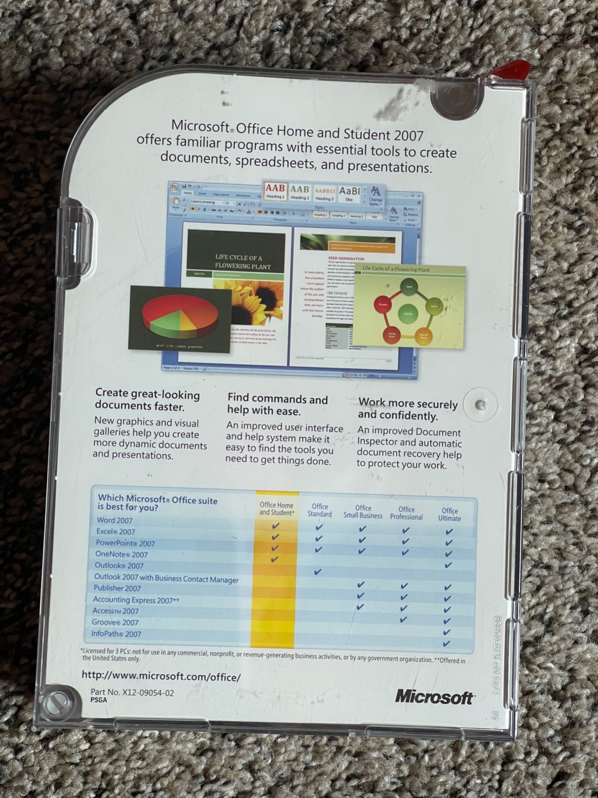Microsoft MS Office 2007 — Home and Student — Licensed, Retail Box