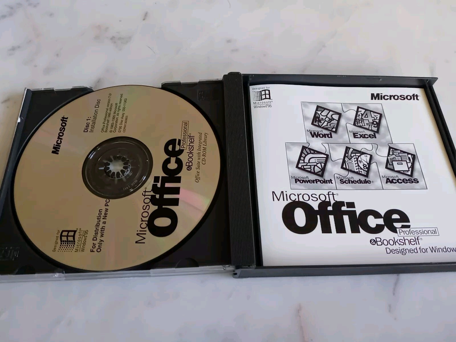 Microsoft Office Professional & Bookshelf Designed for Windows 95 Software Disc