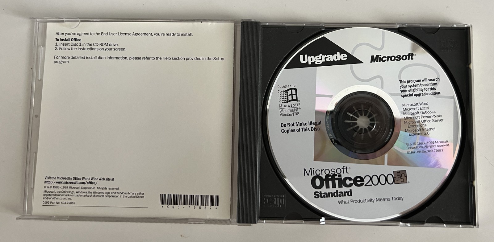 Microsoft Office 2000 Standard CD-ROM w/ product key