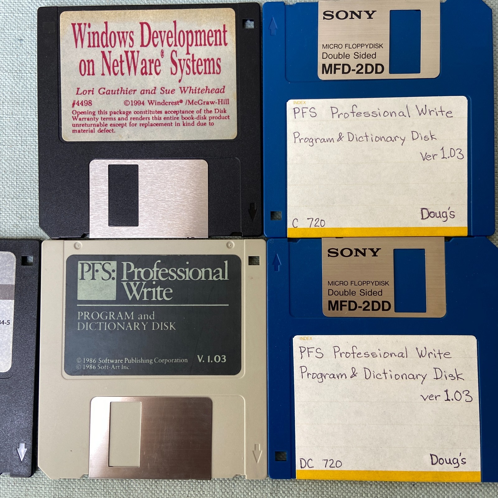 Software Lot 3.5” RadioReveal Netware PFS Write Metz File F/X Display Write API