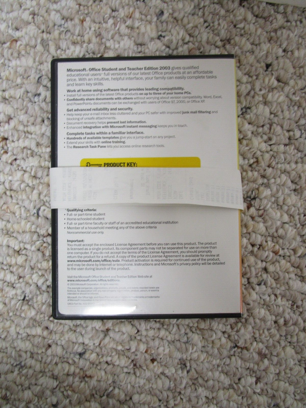Microsoft Office 2003 Student & Teacher Retail w/ Key WORD EXCEL OUTLOOK