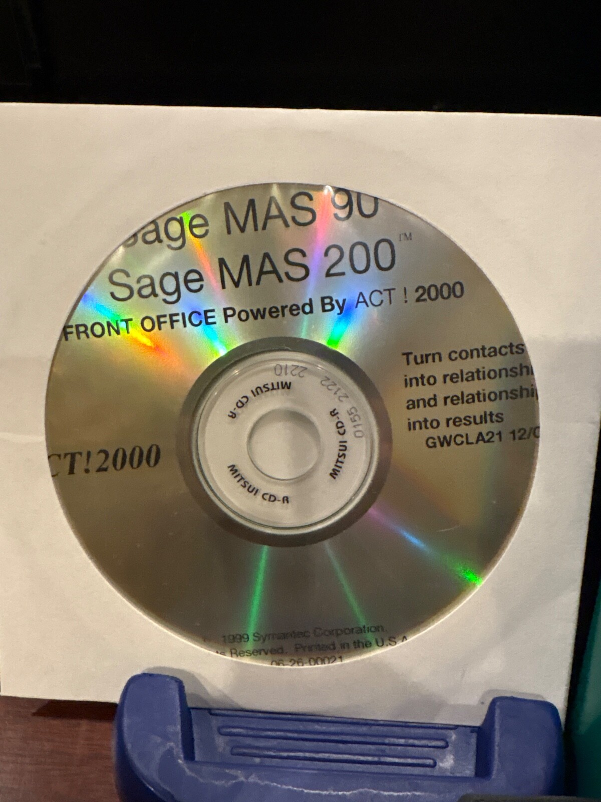 NEW SAGE FRONT OFFICE POWERED BY ACT!2000 FOR SAGE MAS90/MAS200. CD/Book .1 user