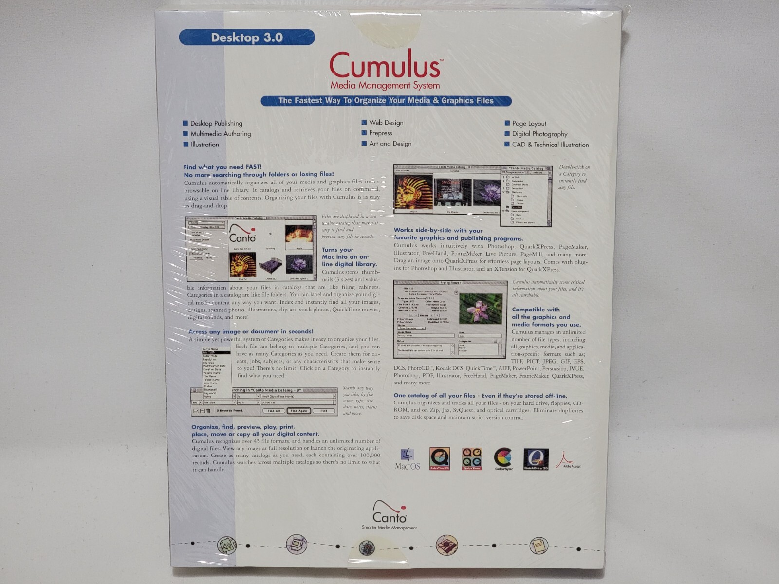 NEW Macintosh Cumulus Media Management System Desktop 3.0 Software CD SEALED Mac