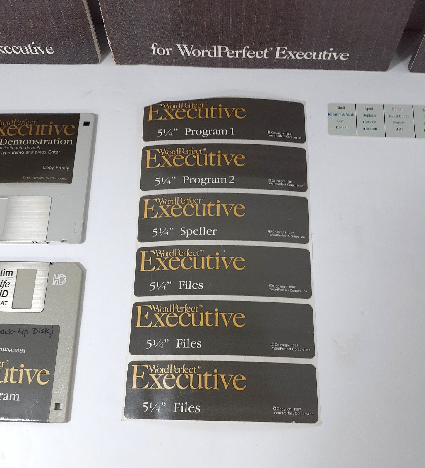 1987 WordPerfect Executive Manuals 3.5″ Floppy Disks w Labels Original Vintage