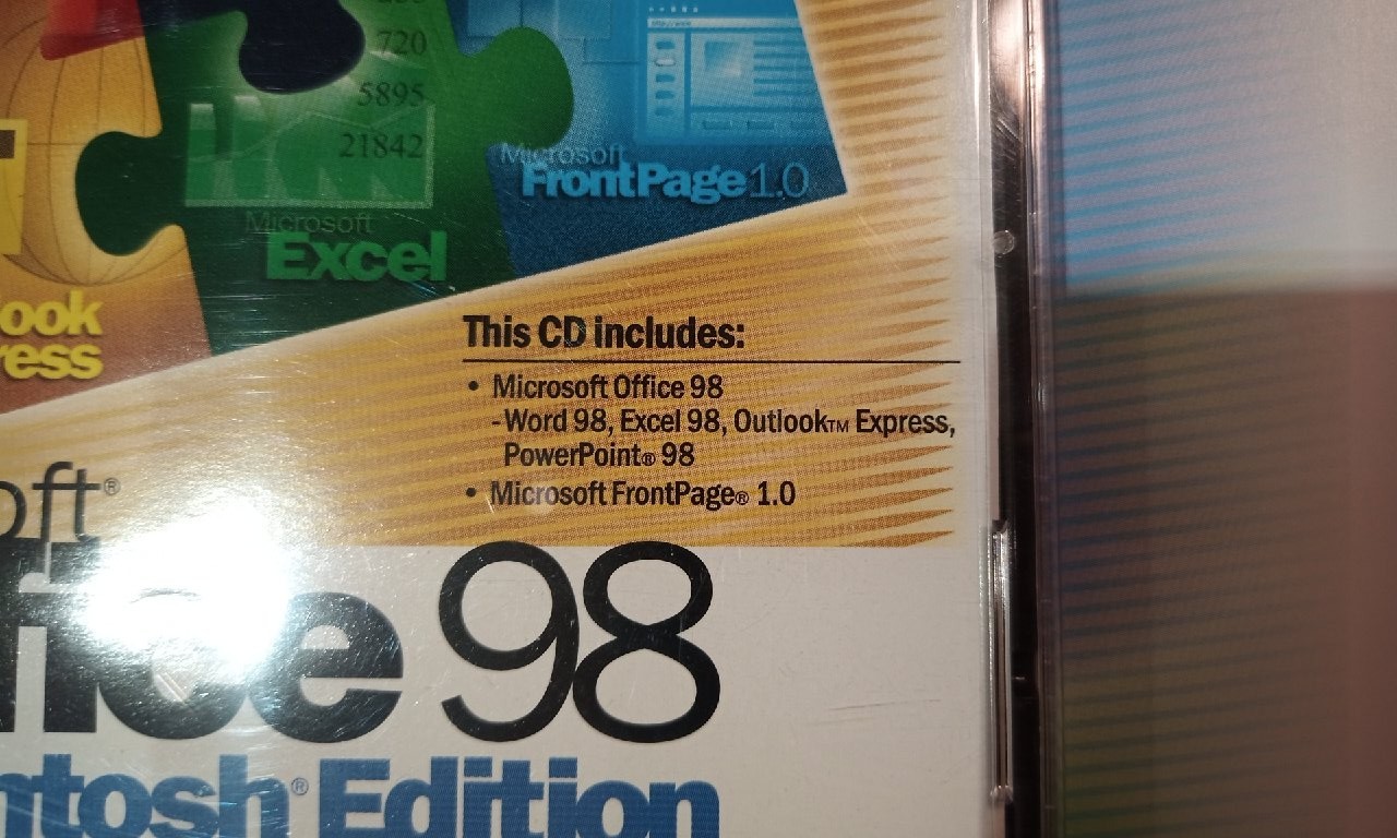 Microsoft Office 98 Macintosh Edition Gold in original cases w/keys and w/books