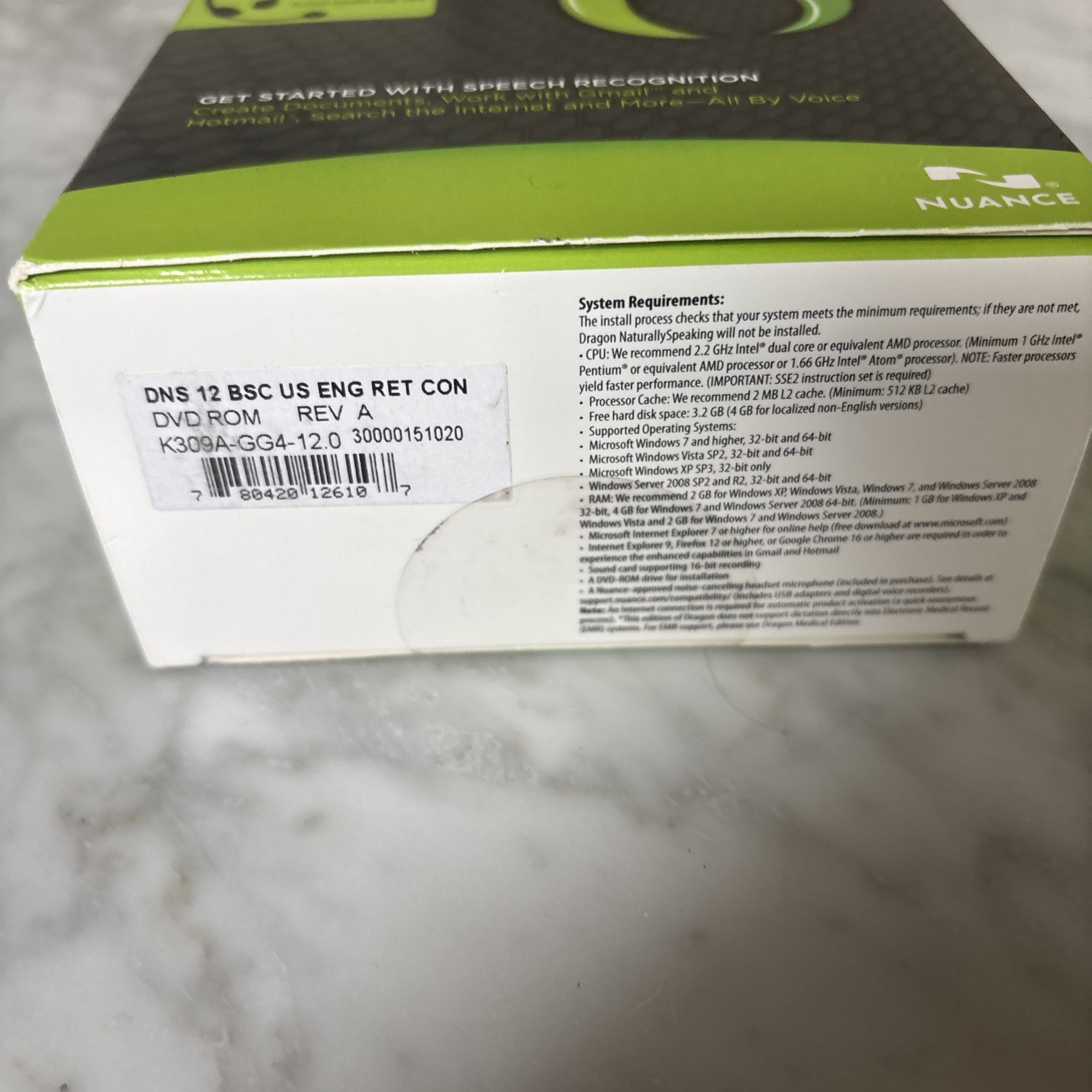 Nuance Dragon NaturallySpeaking 12 Basic Speech Recognition Software App Windows