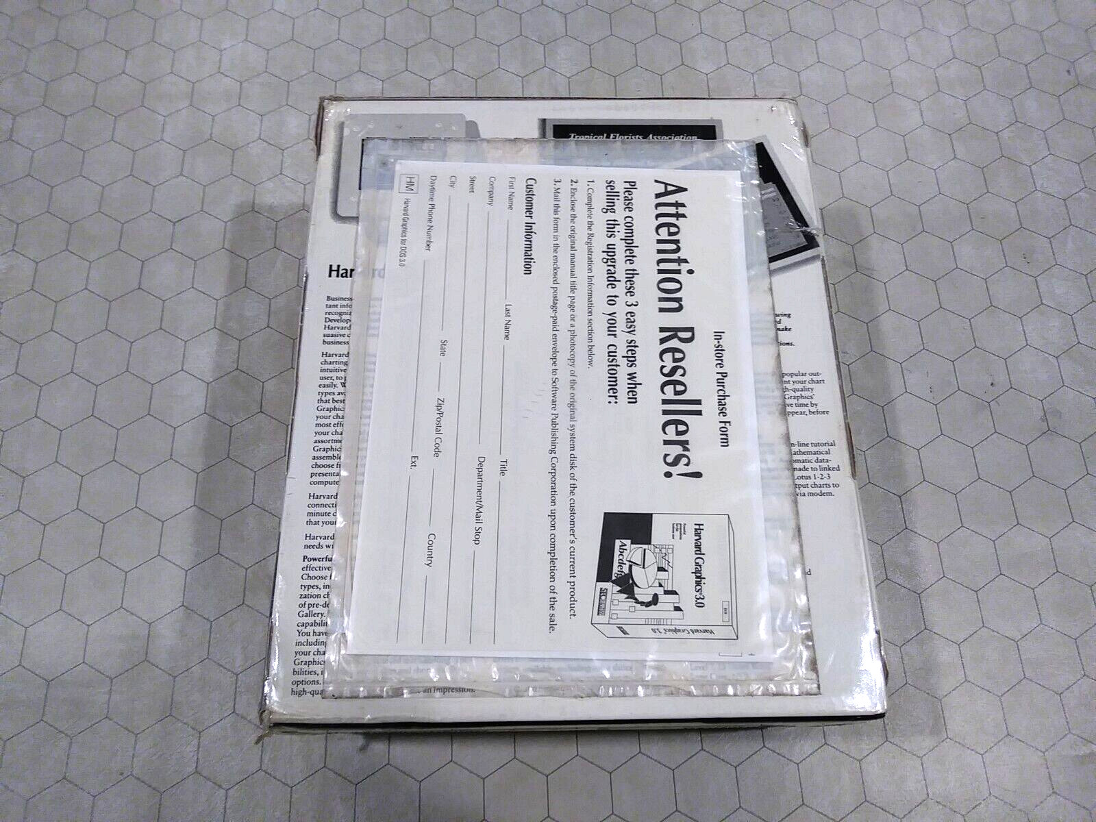 Harvard Graphics 3.0 for DOS, SPC Software Publishing, 3.5″ diskettes, SEALED!