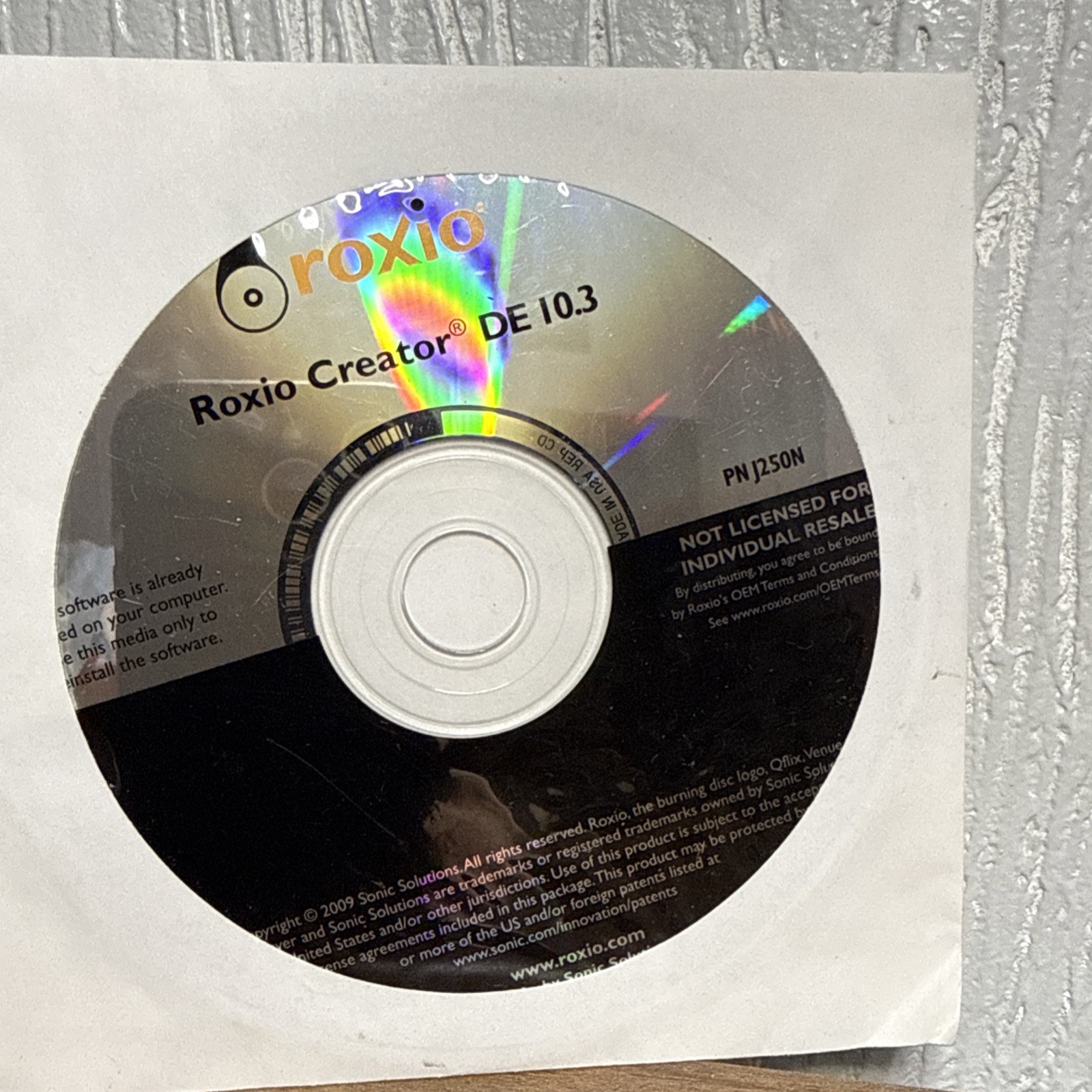Roxio Creator DE 10.3 Sealed Software DVD CD Create Burn Media Audio P/N J251N