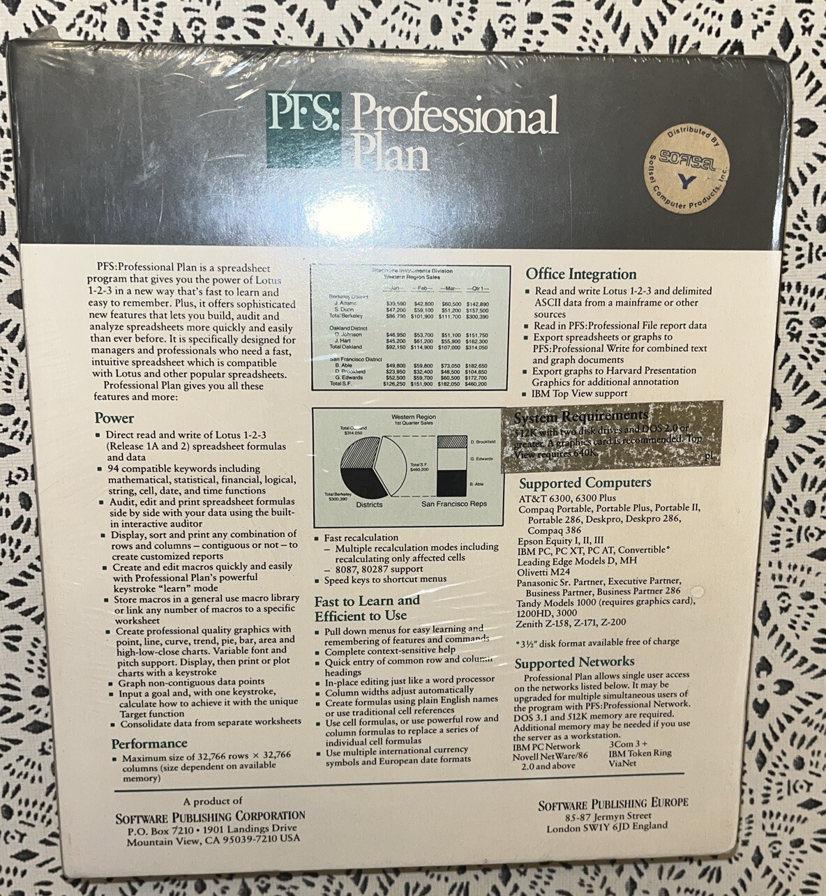 PFS Professional Plan Software – Spreadsheet Analysis Software – New Old Stock