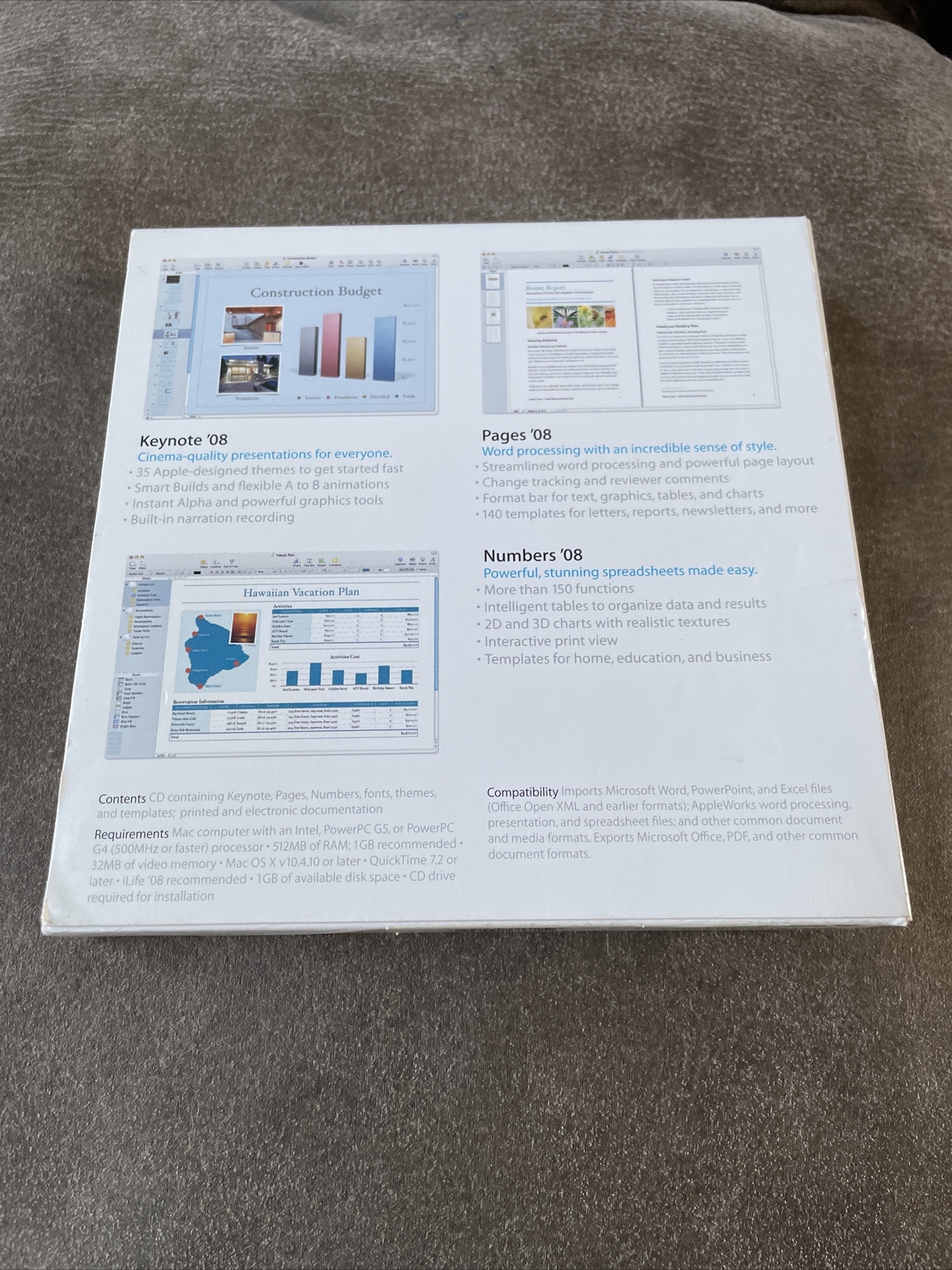 Apple iWork ’08 | Keynote / Pages / Numbers
