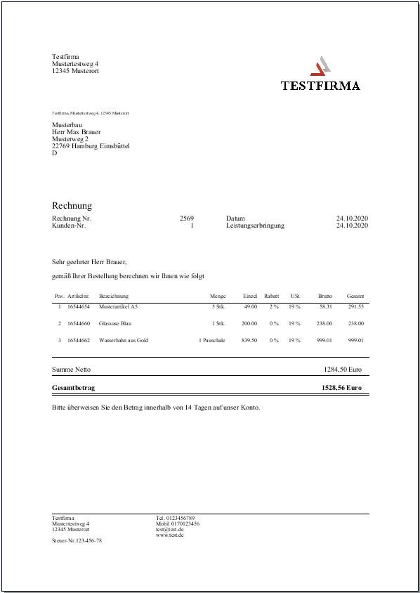 Invoice program for Windows 10, software for writing invoices and contacts