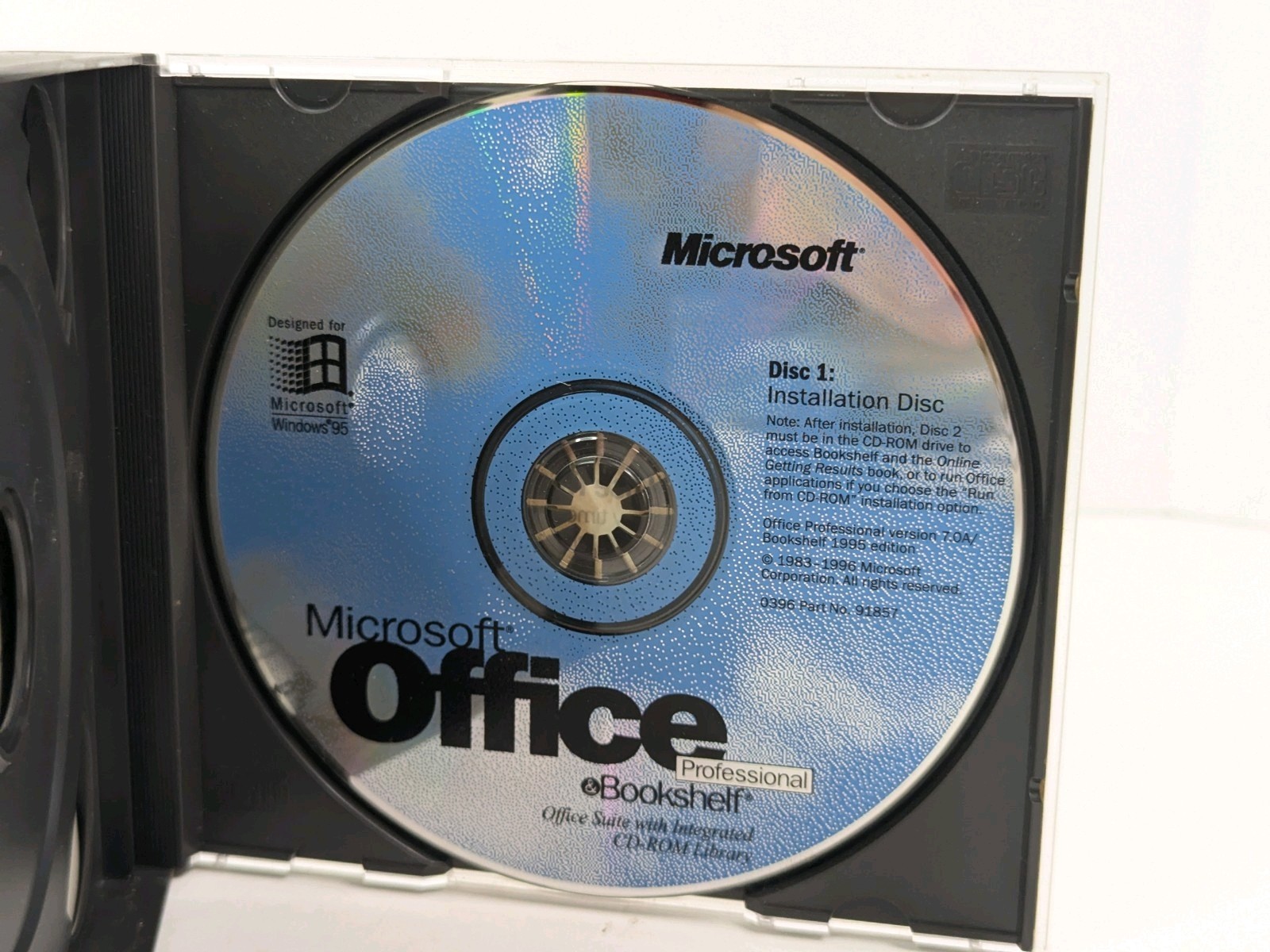Microsoft Office Bookshelf Professional 2 CD ROM (PC, 1995) w/Product Key