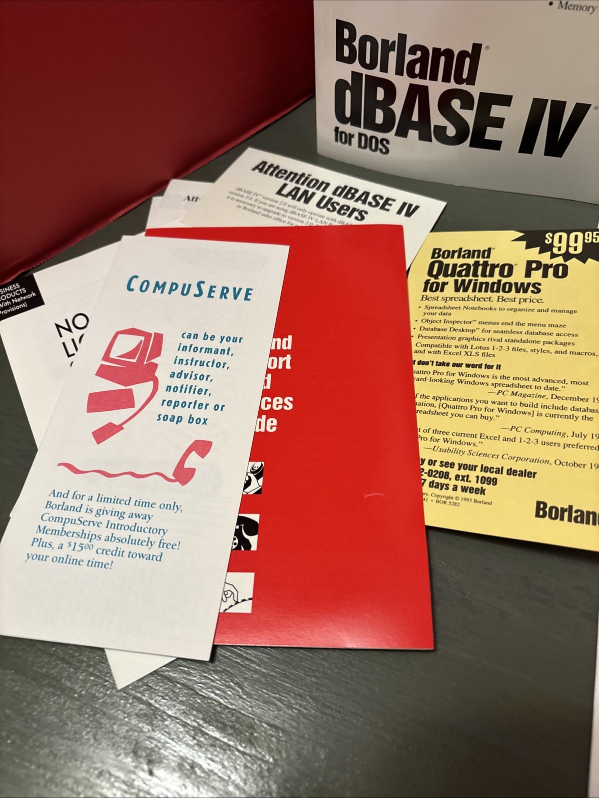 Borland ® dBase IV Version 2.0 Database – 1993 DOS For IBM PCs –