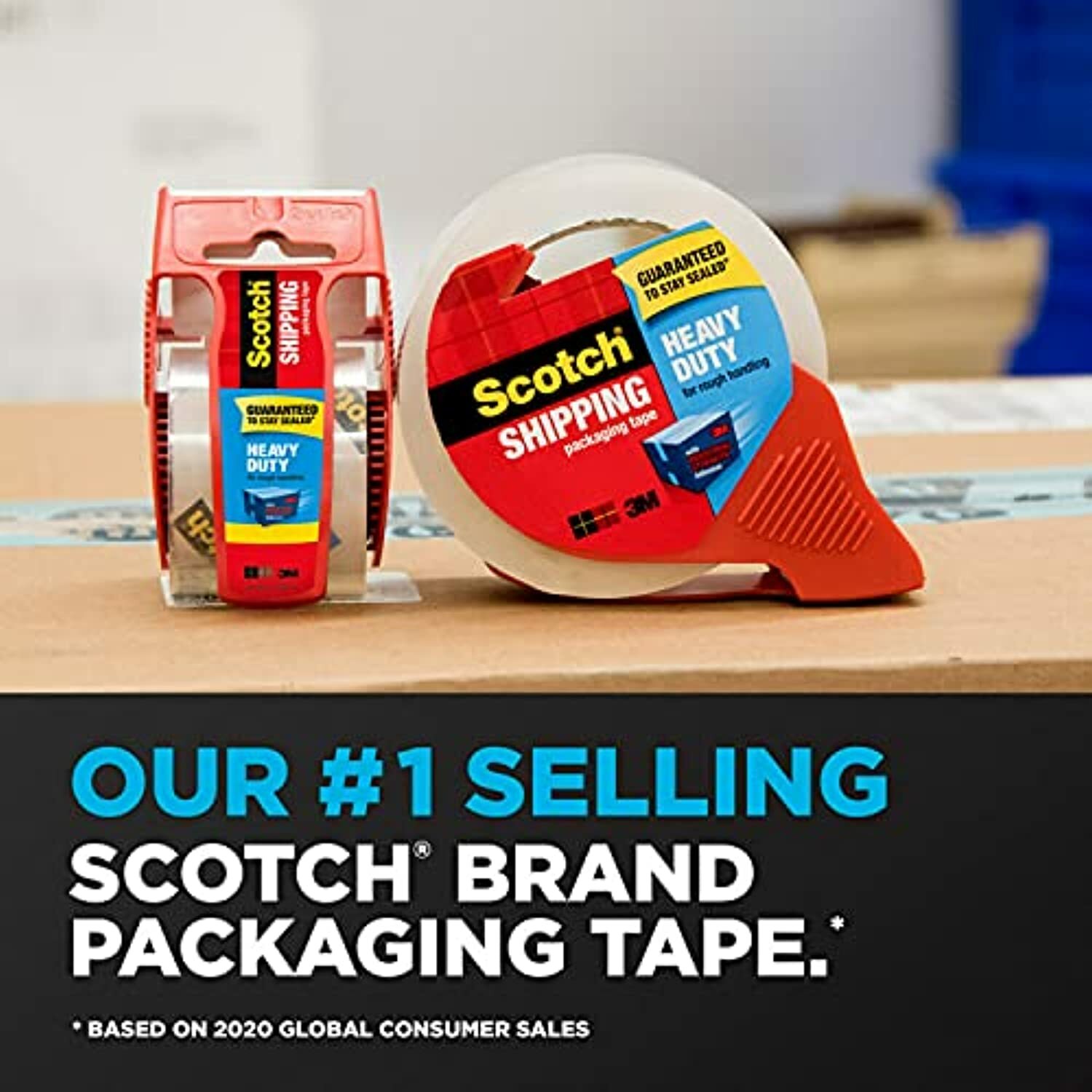 Scotch Heavy Duty Packaging Tape, 1.88″ x 54.6 yd, Designed for Packing,