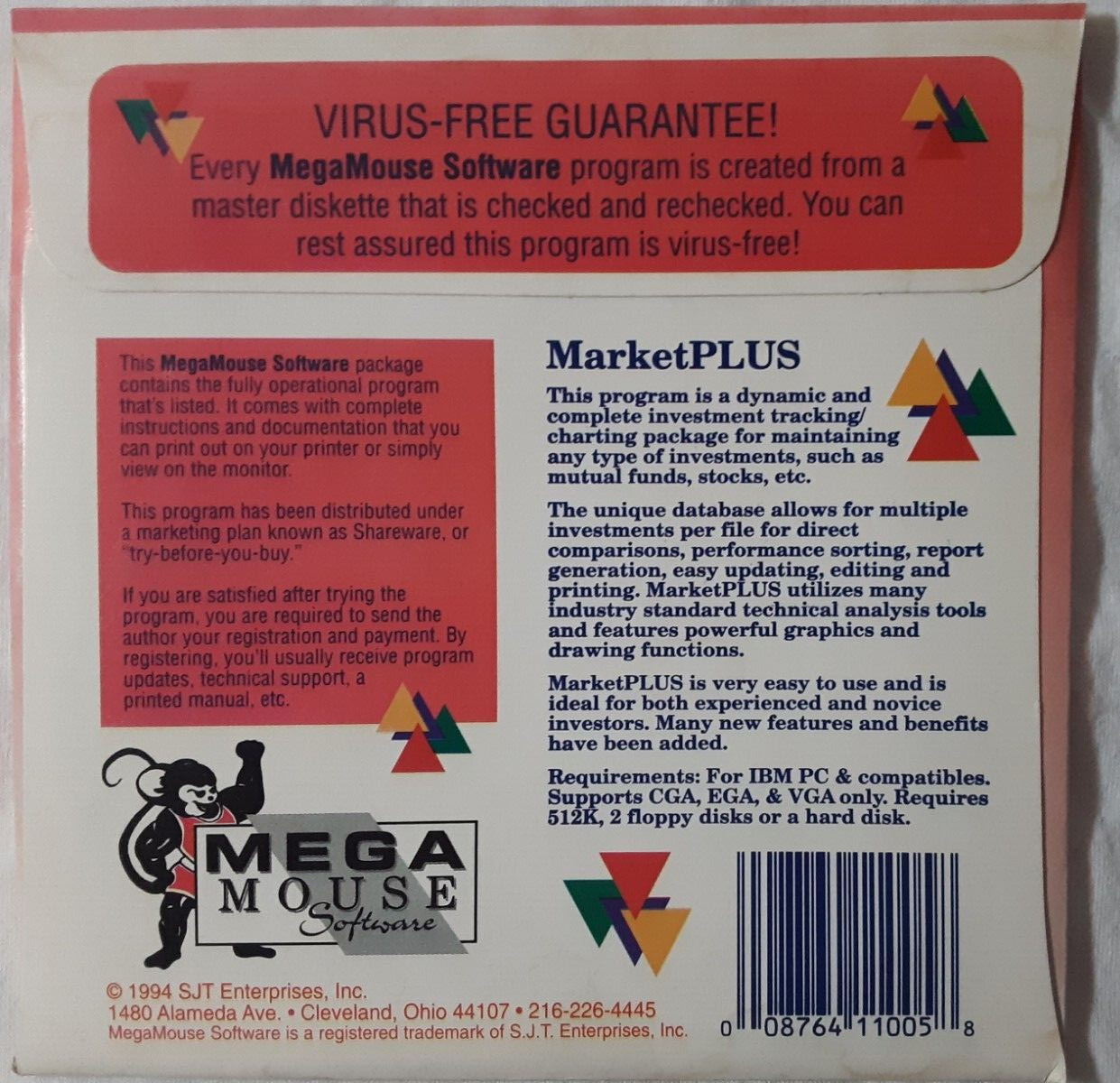 MarketPLUS retro 5.25″ floppy disk FREE SHIPPING investment tracking 1994 NEW