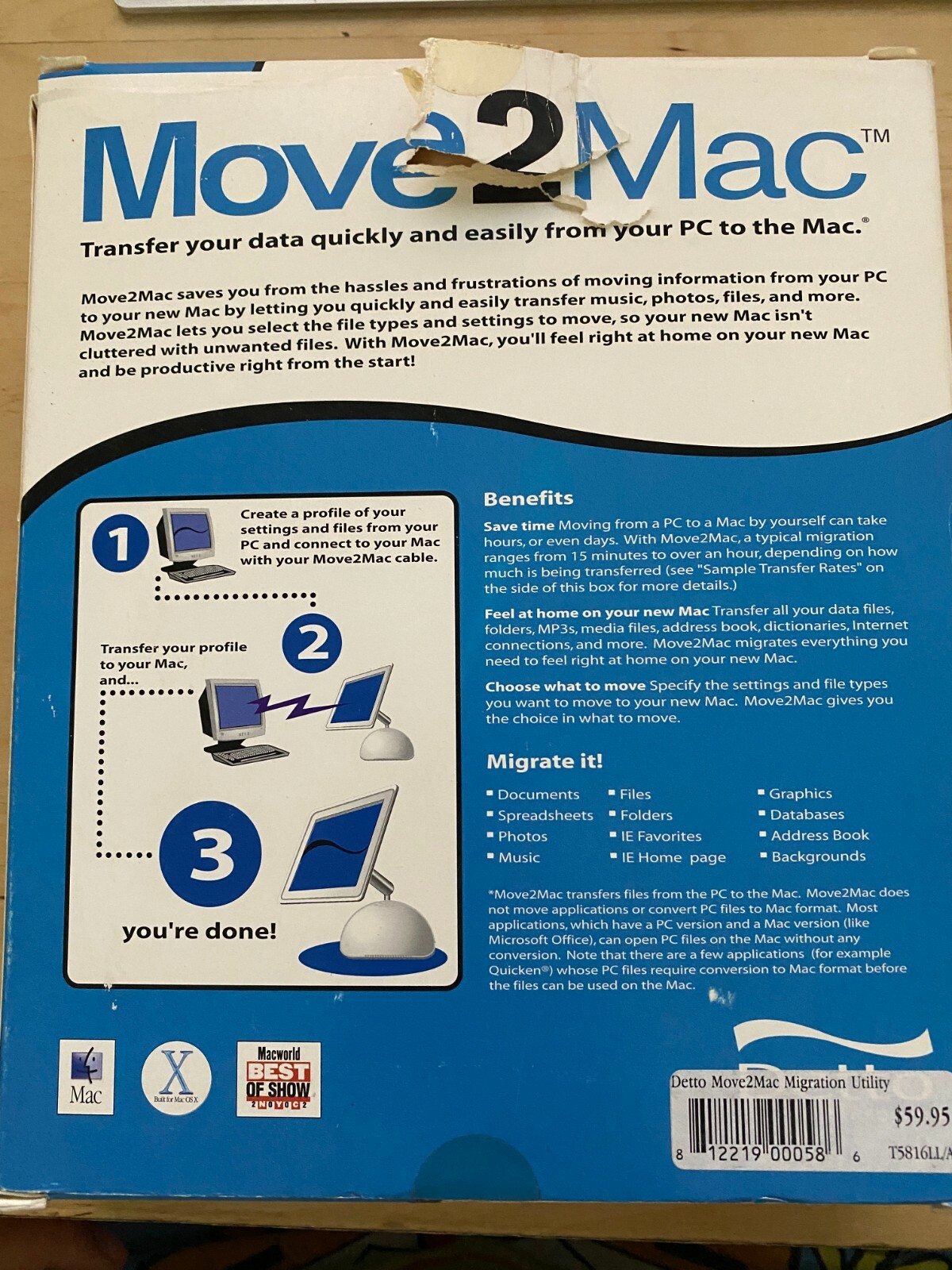 Move 2 Mac -Macintosh PC Transfer your data quickly and easily from PC to MAC