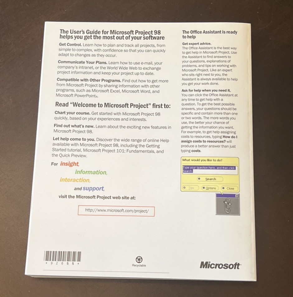 Microsoft Project 98 Latest Edition Project Management Software Windows 95 Or NT