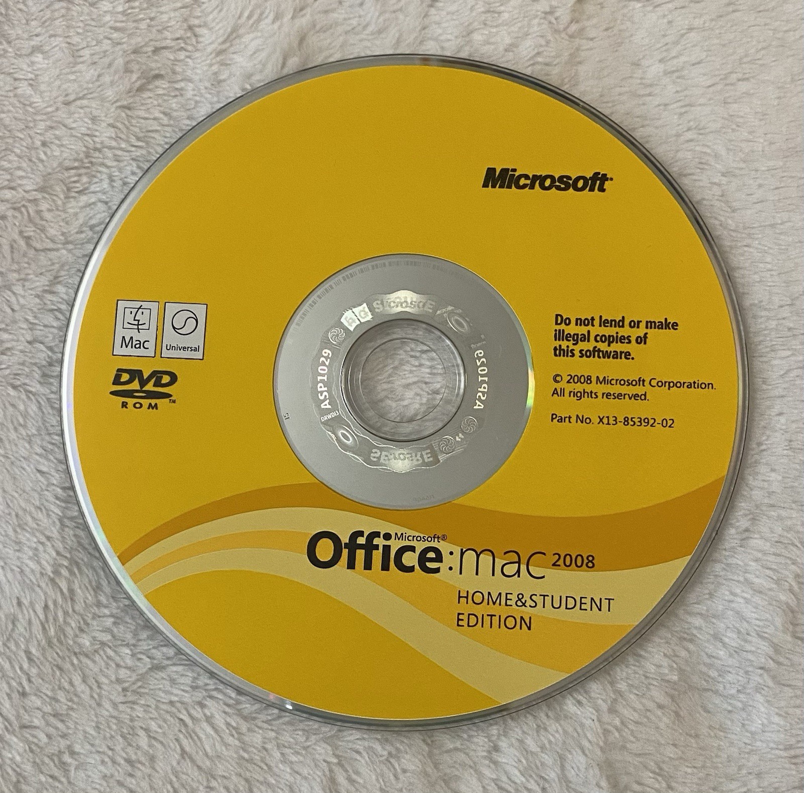Microsoft Office Mac 2008 Home & Student Edition With Product Key ~ As-is