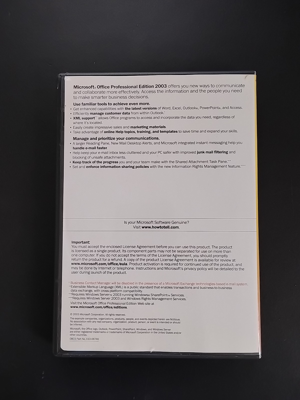 Microsoft Office Professional Edition 2003 & Business Contact Manager w/ KEY