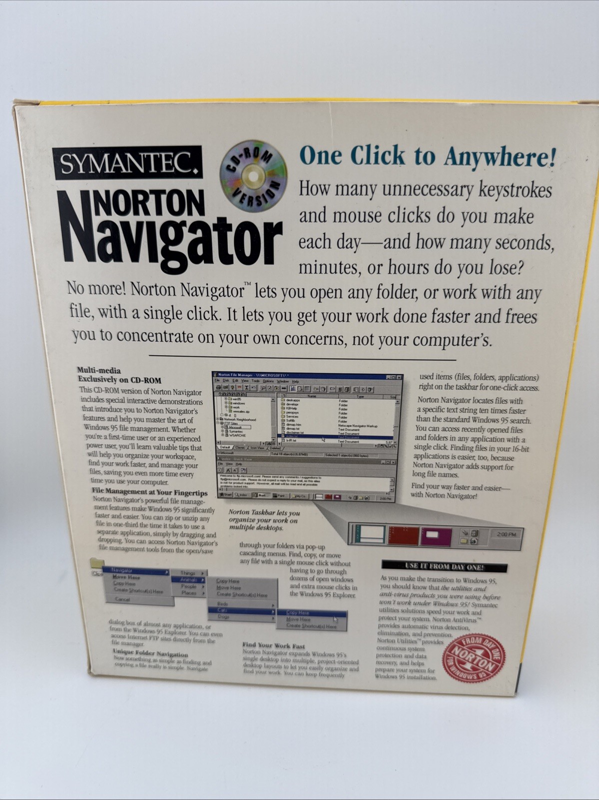 Vintage Symantec Norton Navigator For Windows 95