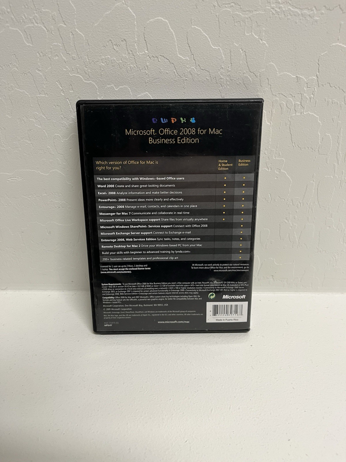 Microsoft Office: MAC 2008 Business Edition OS X + Complete w/ Key 2 Disc Set