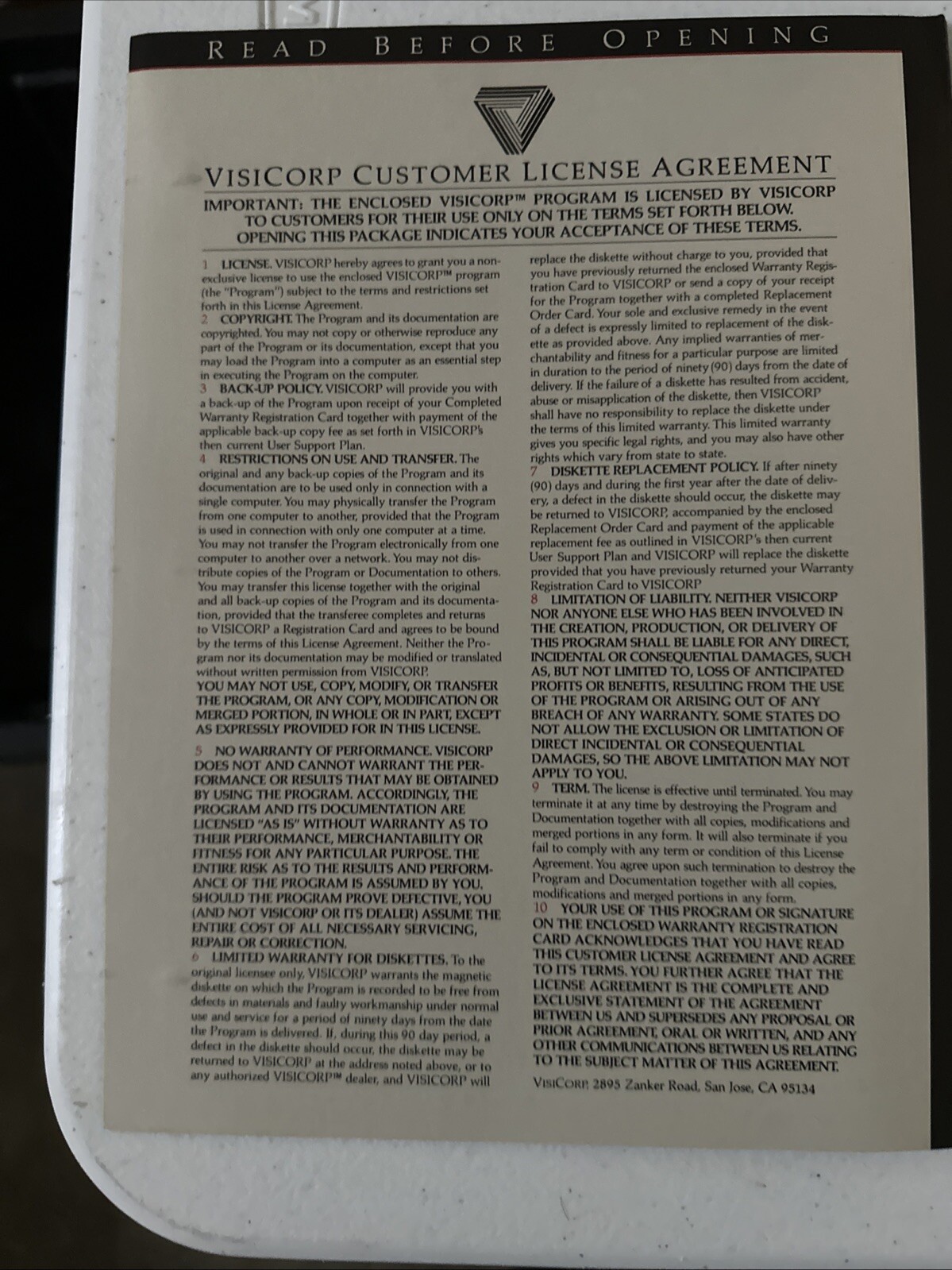 Untested — VisiCalc by VisiCorp 5.5” Disk for Atari 800 DX5049 With Binder