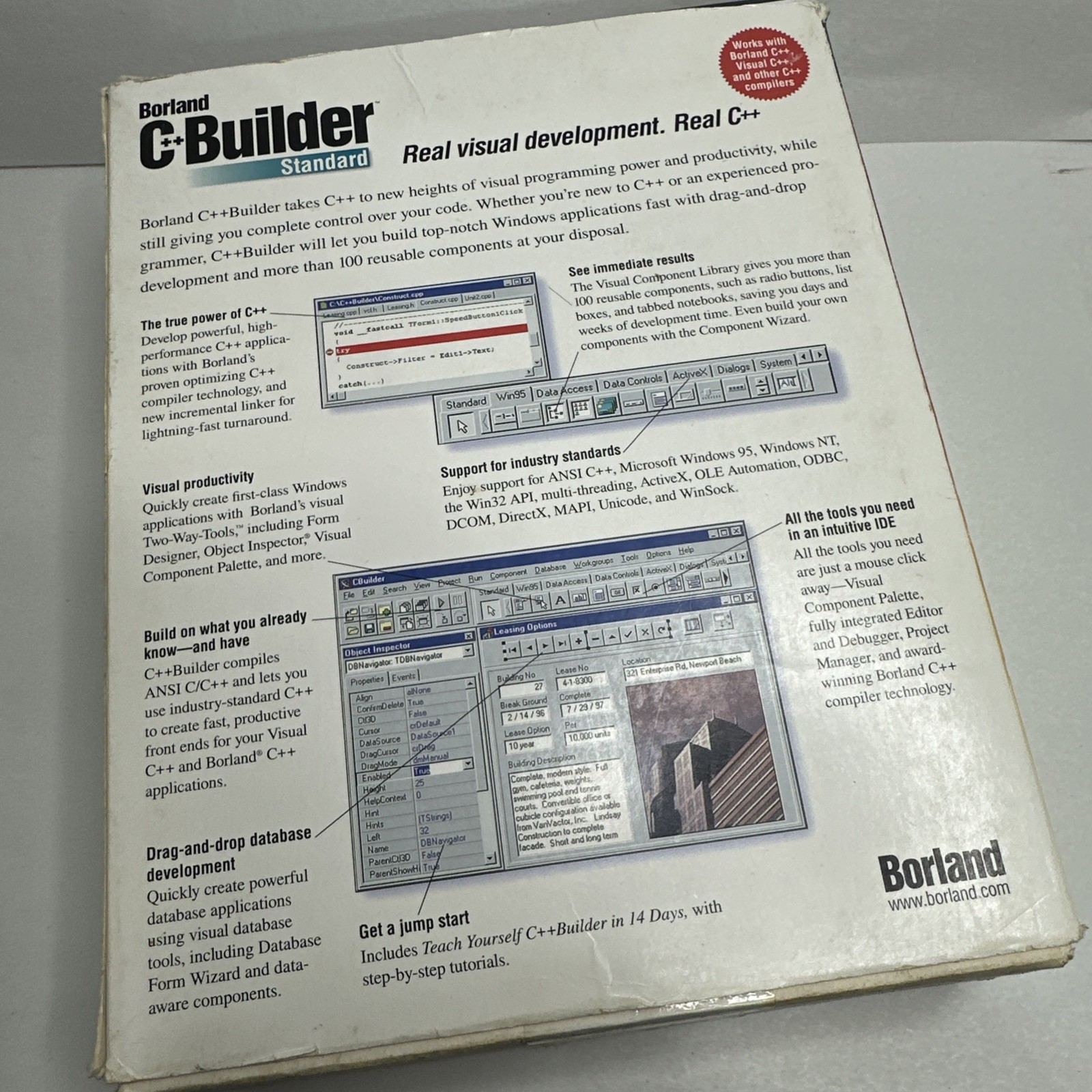 Borland C++ Builder Standard Edition Win 95 NT Box Manuals CD Used