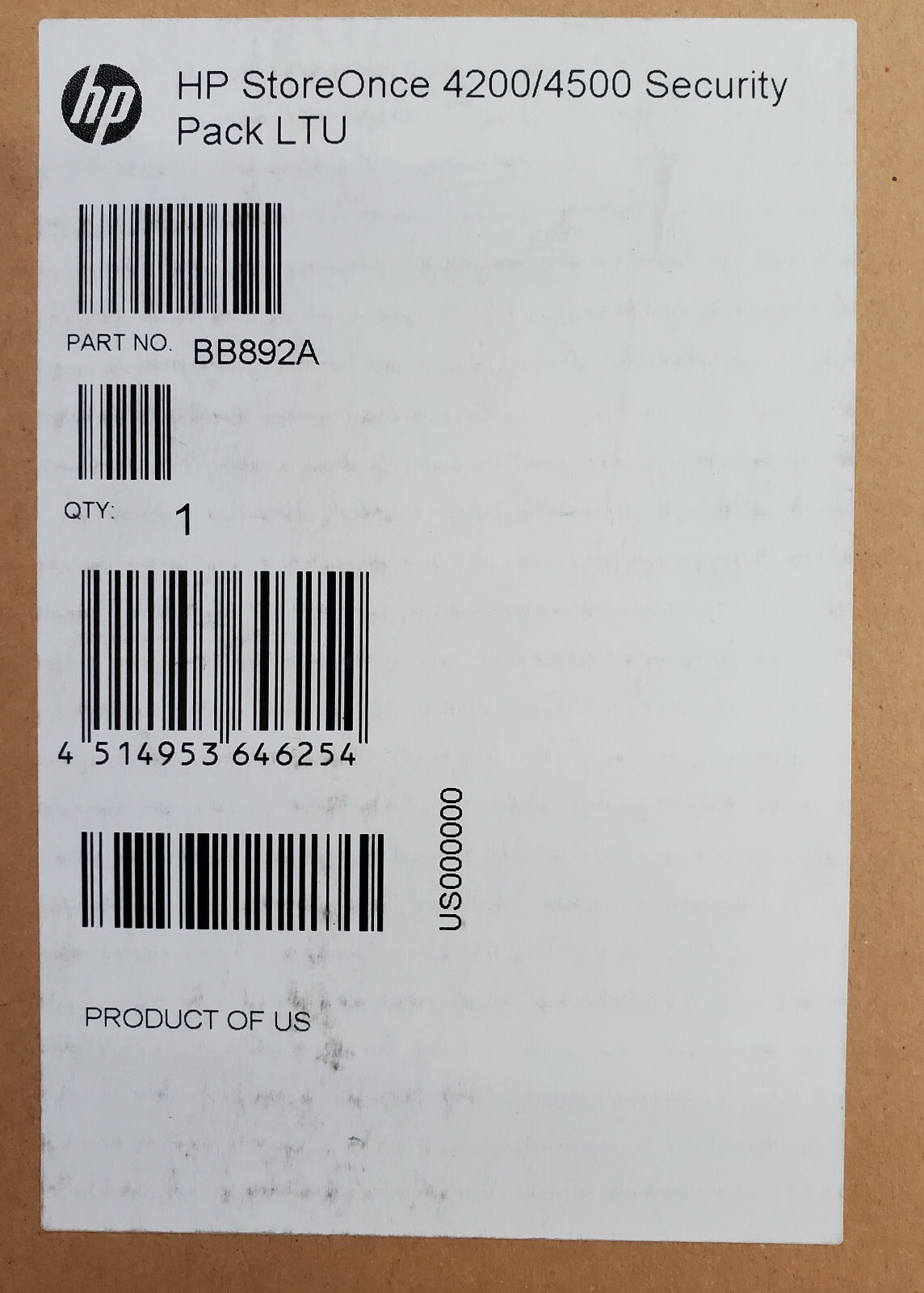 HP StoreOnce 4200/4500 Security Pack LTU BB892A