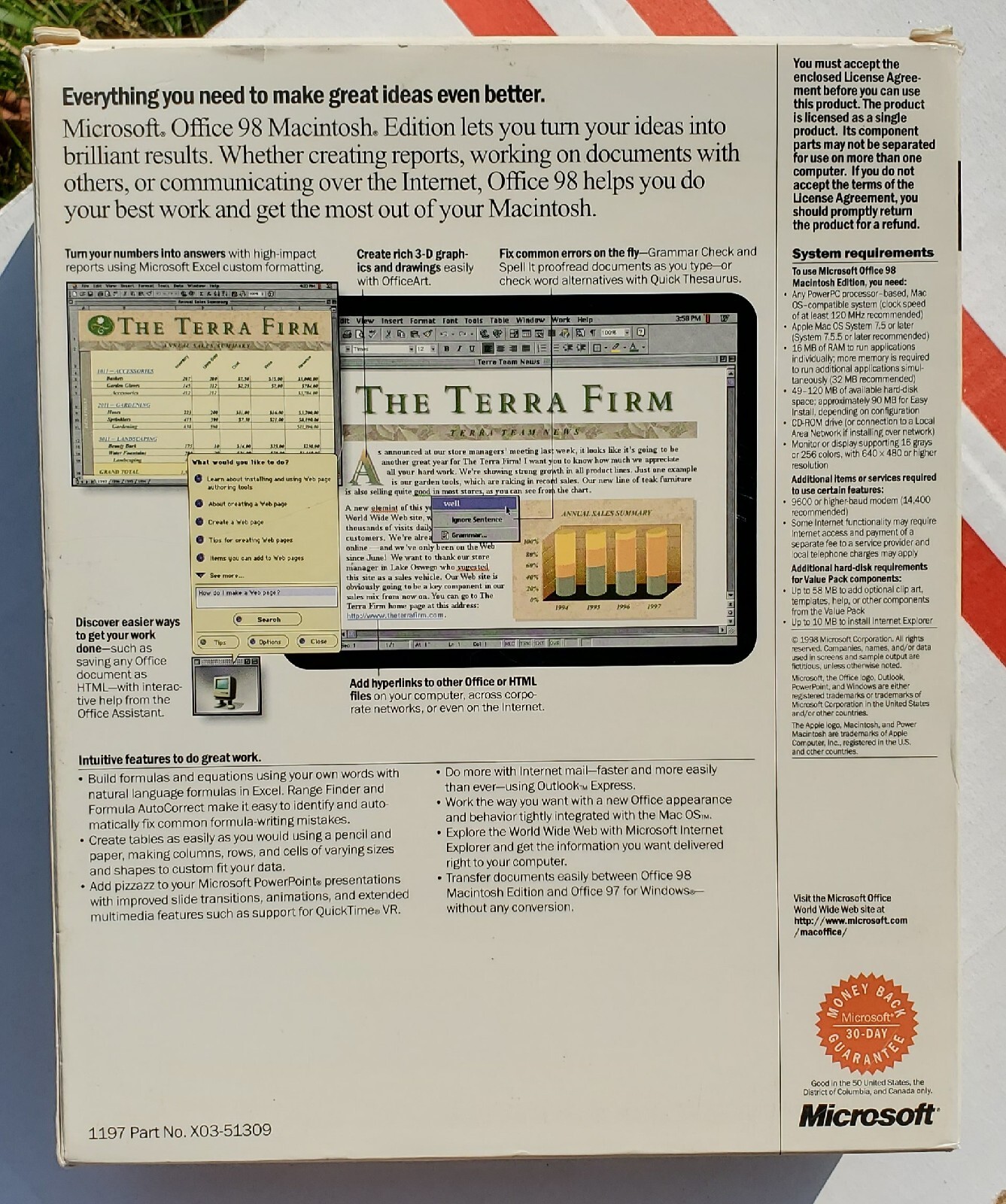 Microsoft Office 98 Macintosh Edition Academic (Power Mac OS 7.5, 1999) COMPLETE
