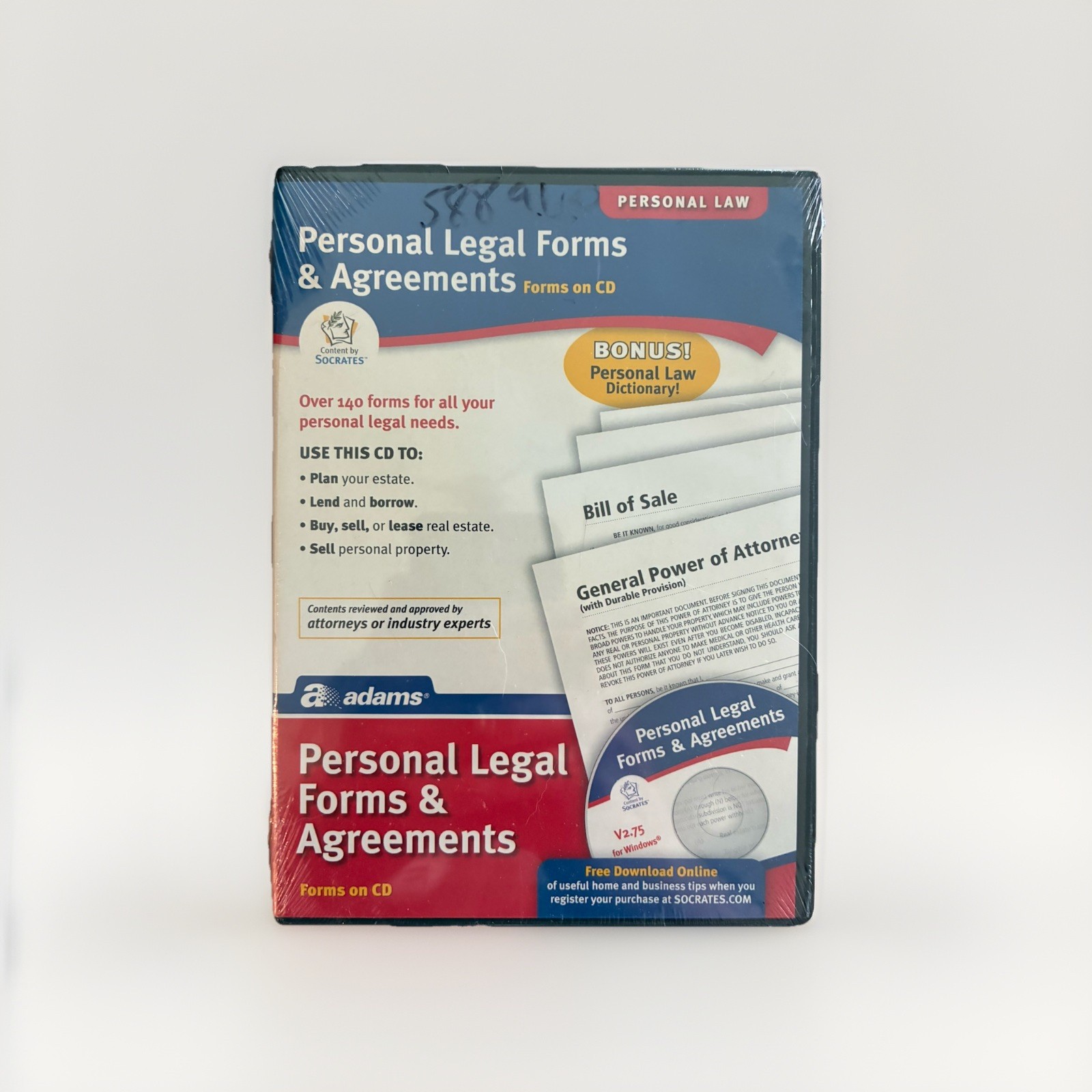Personal Legal Forms & Agreements CD Adams Contracts Templates Software NEW
