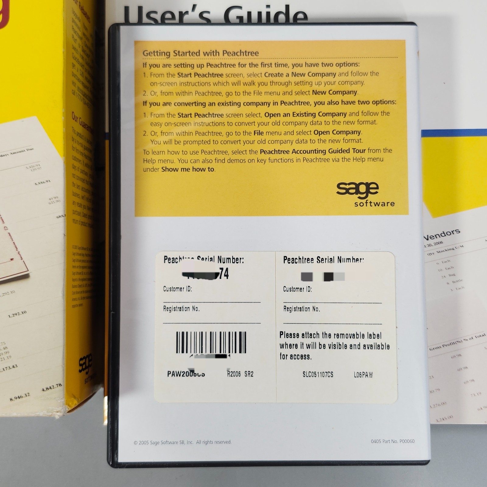 Sage Peachtree Accounting Software 2006 Standard for Microsoft Windows XP 2000