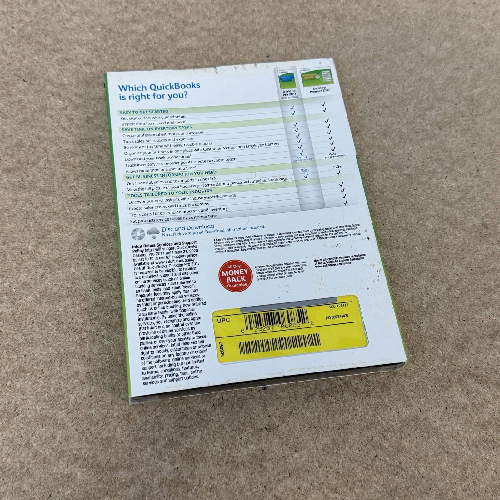 Intuit Quickbooks Desktop Pro 2017 (Windows PC) Small Business Accounting SEALED