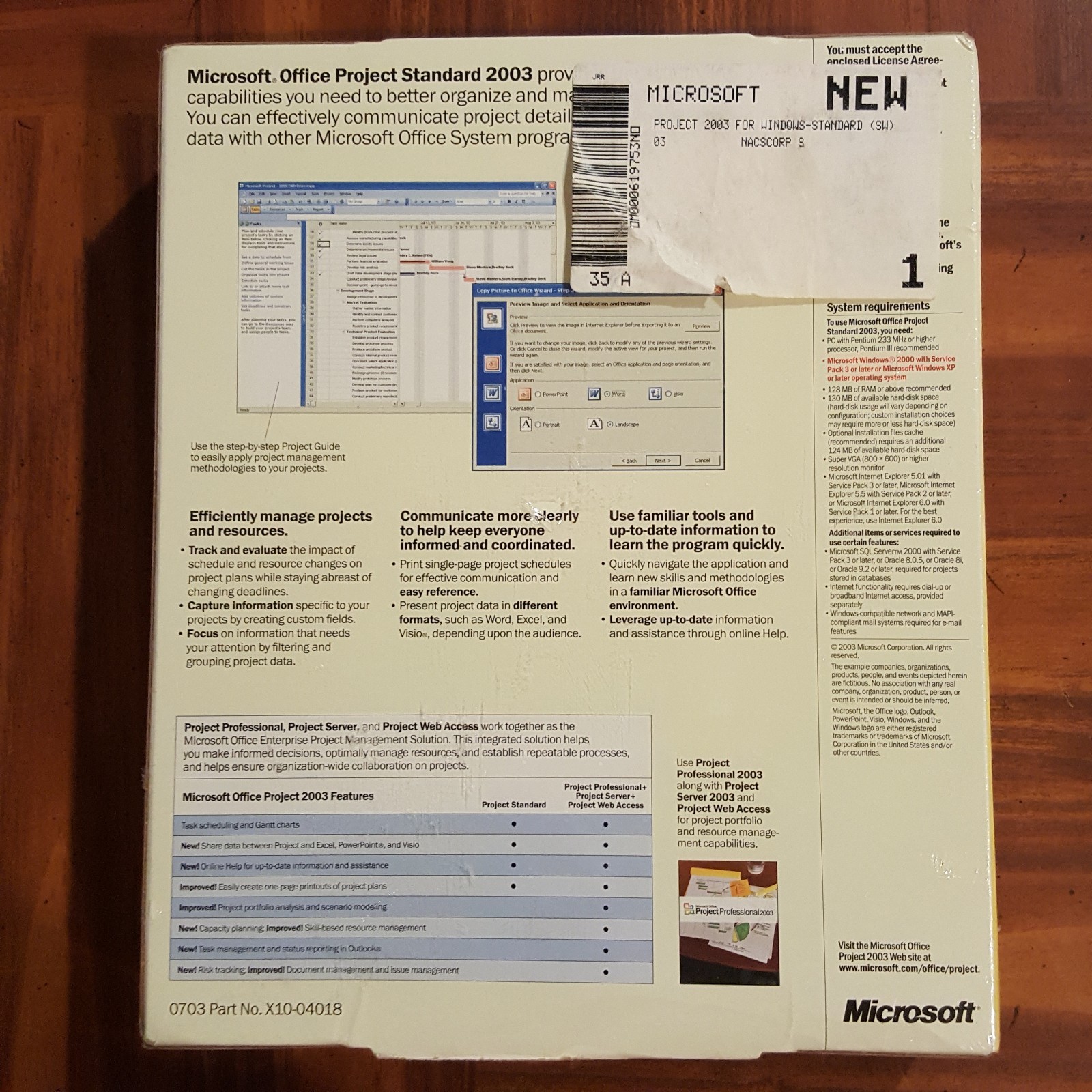 NEW Microsoft Office Project Standard 2003 ACADEMIC Full Version SEALED BOX
