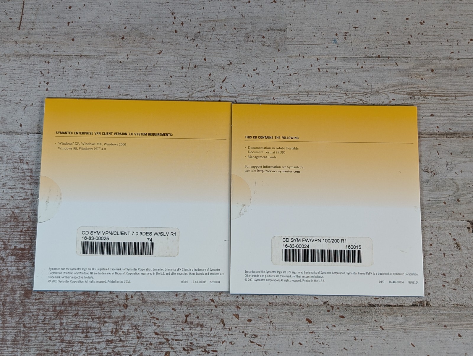 Symantec VPN Client Version 7.0 and Software for Models 100 200 200R CD 2001