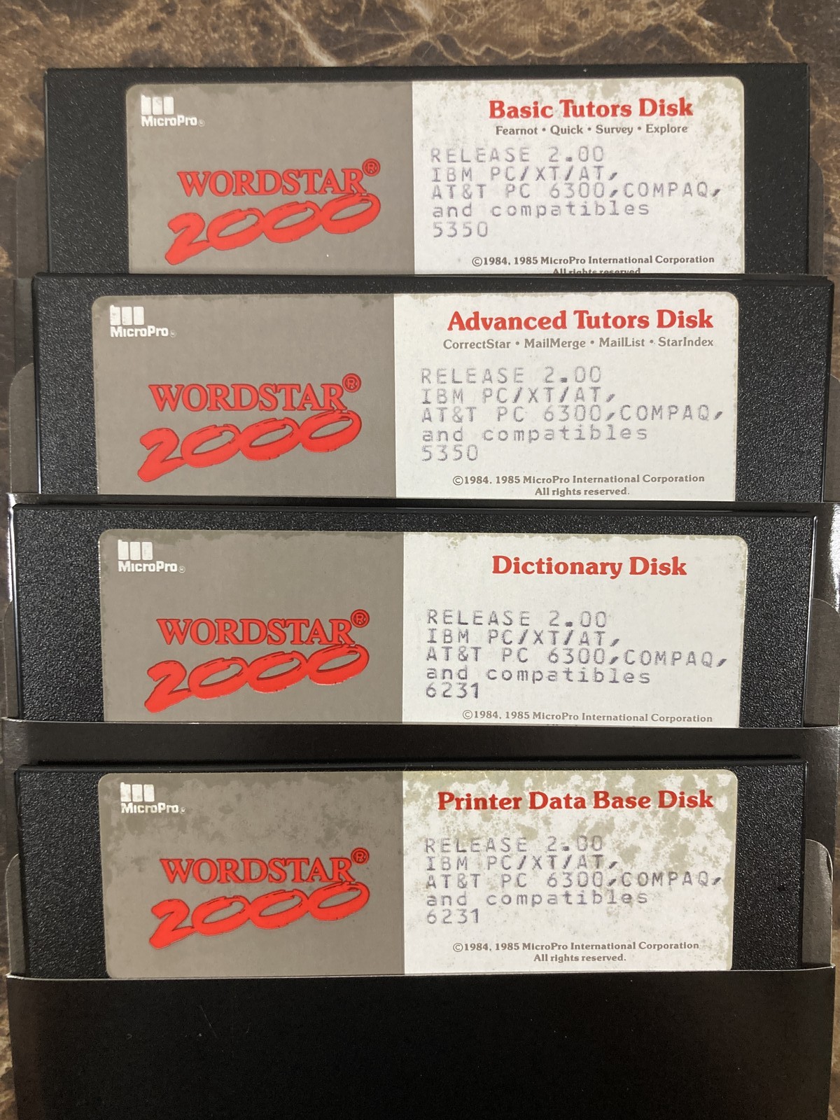 WordStar 2000 Release 2.00 Vintage Floppy Disk Set MicroPro IBM PC XT AT DOS