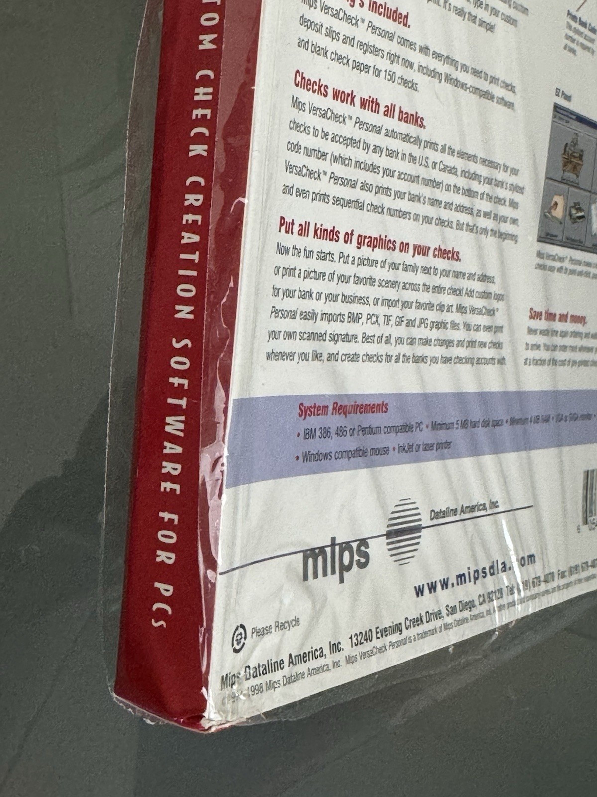 Mips Versa Check Personal Custom Check Creation Software 3.5″ Floppy w/150 Blank